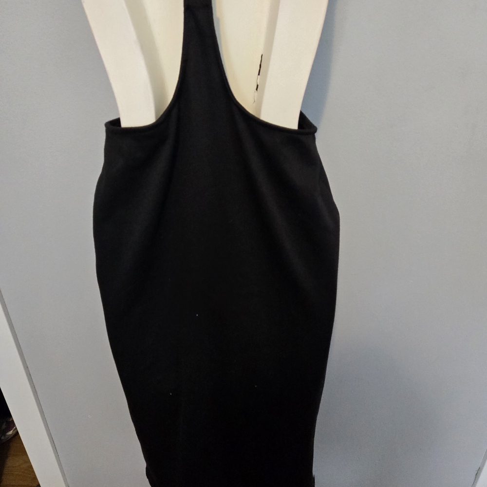 Black Suspender Midi Skirt Dress - Picture 6 of 7